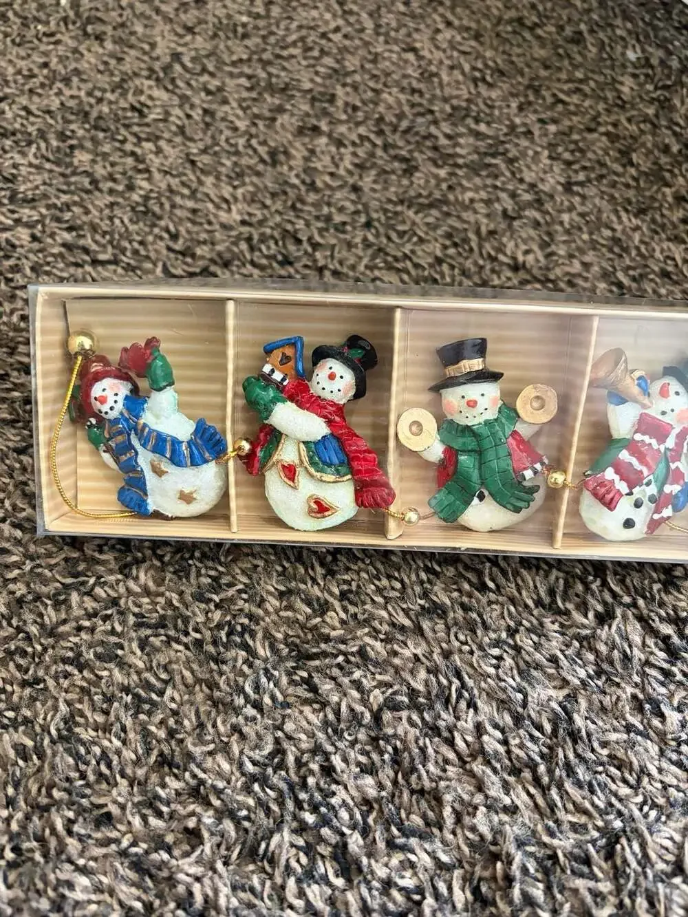 Holiday Home Snowman Christmas Garland 12 Piece Vtg Style Country Christmas Deco